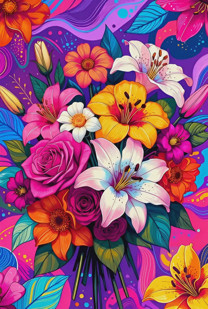 Diamond Painting - Bouquet des Couleurs Heureuses (70cm x 105cm)