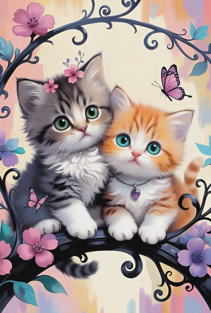 Diamond Painting - Charme des Deux Chaton (60cm x 90cm)