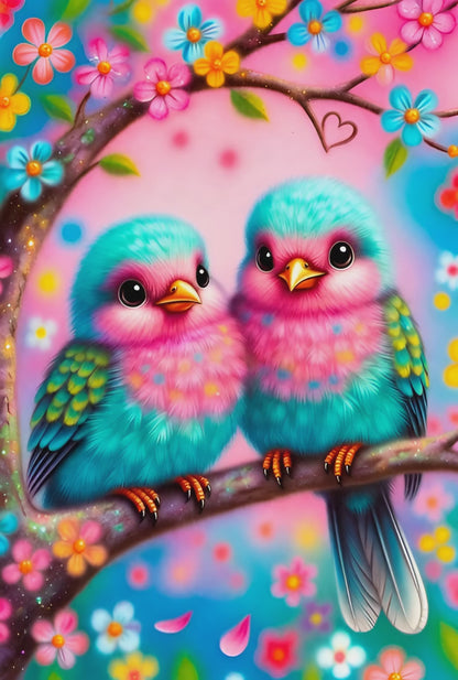 Diamond Painting - Inséparables du Verger Enchanté (70cm x 105cm)