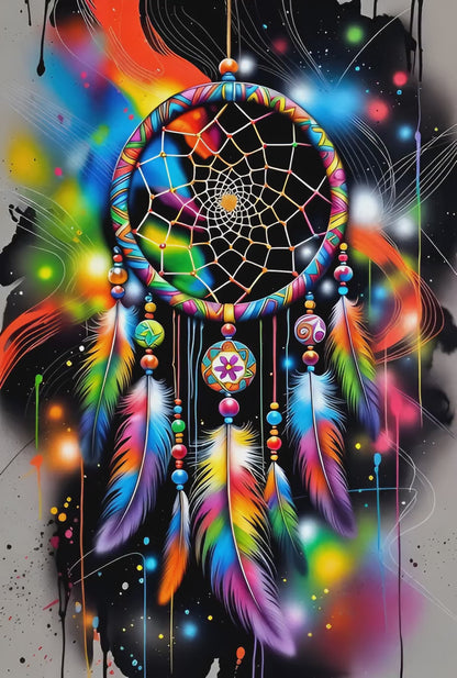 Diamond Painting - Capteur Attrape-Rêves Rainbow (60cm x 90cm)