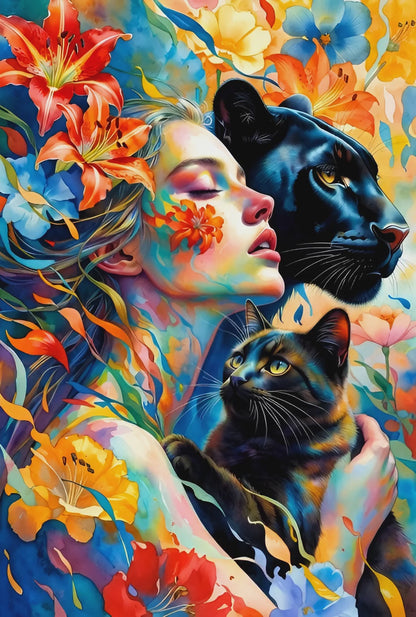 Diamond Painting - Pacte des Félins (80cm x 120cm)