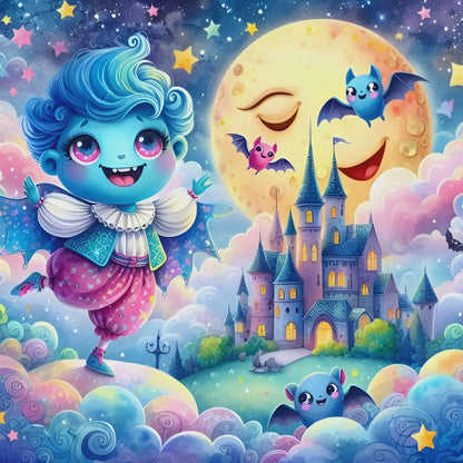 Diamond Painting - Célestin et la Lune Rieuse (90cm x 90cm)