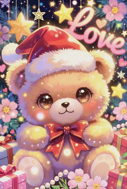 Diamond Painting - Noël Magique de l'Ourson Tendre (60cm x 90cm)