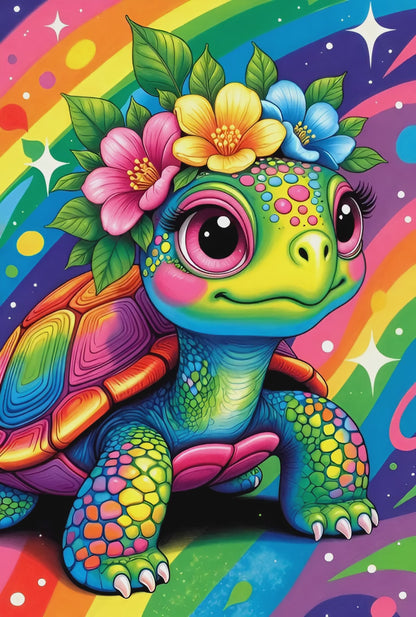 Diamond Painting - Tortue Rainbow (50cm x 75cm)