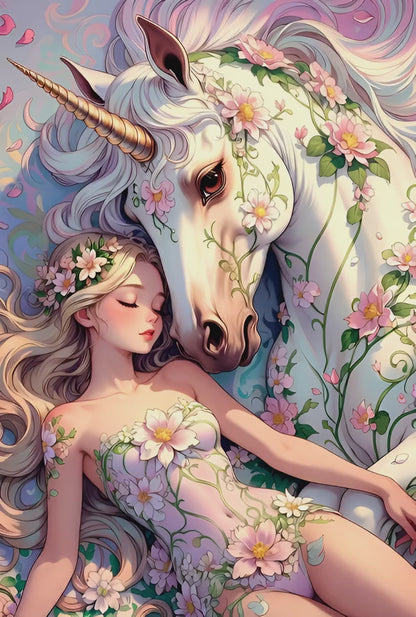 Diamond Painting - Sommeil de la Licorne (70cm x 105cm)
