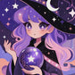 Diamond Painting - Ombrelune la Petite Sorcière des Étoiles (70cm x 105cm)