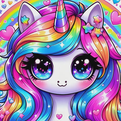Diamond Painting - Licorne aux Yeux de Galaxie (70cm x 70cm)