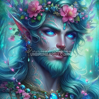 Diamond Painting - Prince Elfe de la Forêt d'Émeraude (100cm x 100cm)