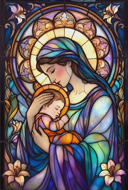 Diamond Painting - Tendresse Divine en Vitrail (60cm x 90cm)