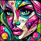 Regard Pop Art Étincelant (60cm x 60cm) - UnBrunBarbu