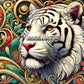 Règne du Tigre Blanc (80cm x 75cm) - UnBrunBarbu