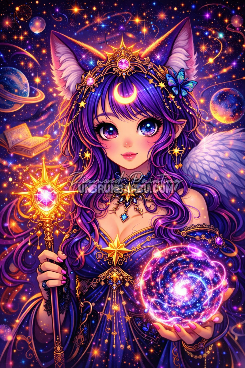 diamond painting reine constellations sacrees illustration 80x120