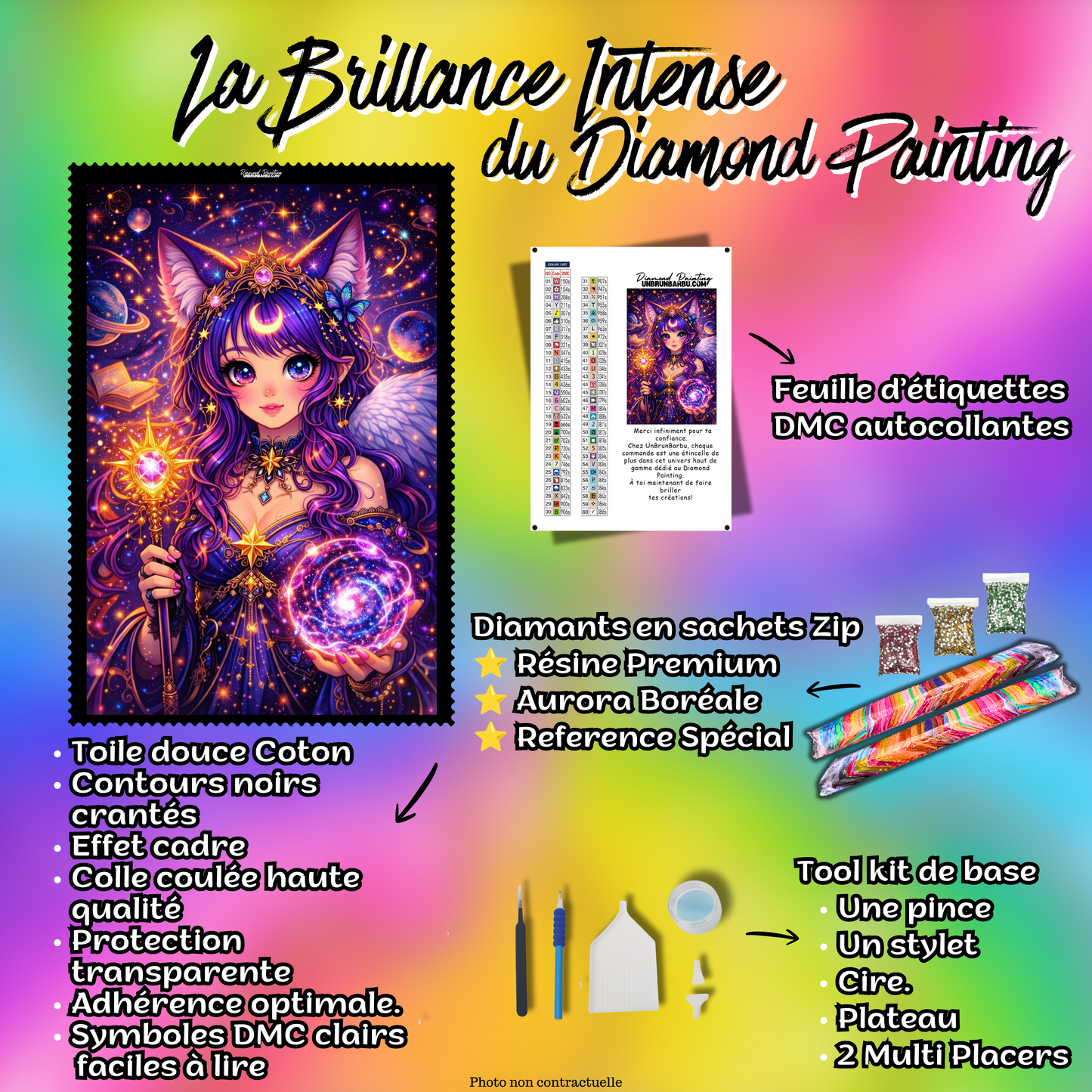 kit complet diamond painting reine constellations sacrees 80x120
