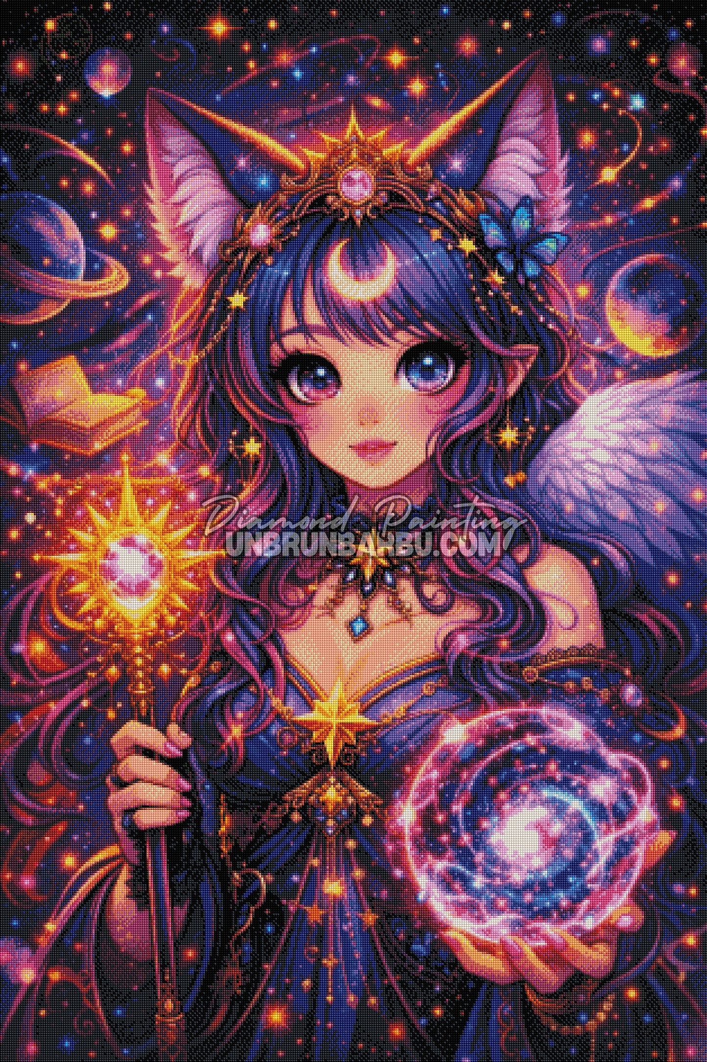 diamond painting reine constellations sacrees rendu diamante 80x120