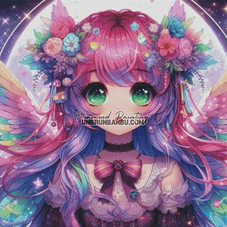 Reine des Ailes Arc - en - Ciel (100cm x 100cm) - UnBrunBarbu