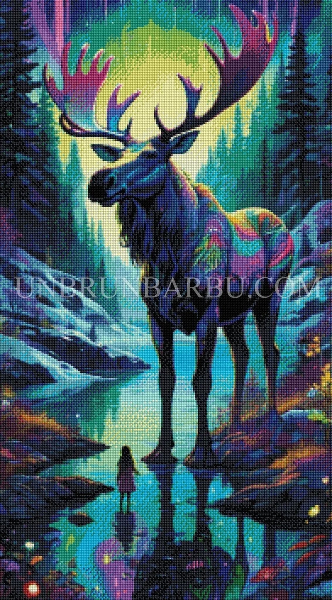 Rendez - vous céleste dans la forêt canadienne. (50cm x 90cm). - UnBrunBarbu