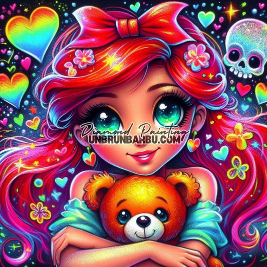Rêve Étoilé de Lila & Teddy (100cm x 100cm) - UnBrunBarbu