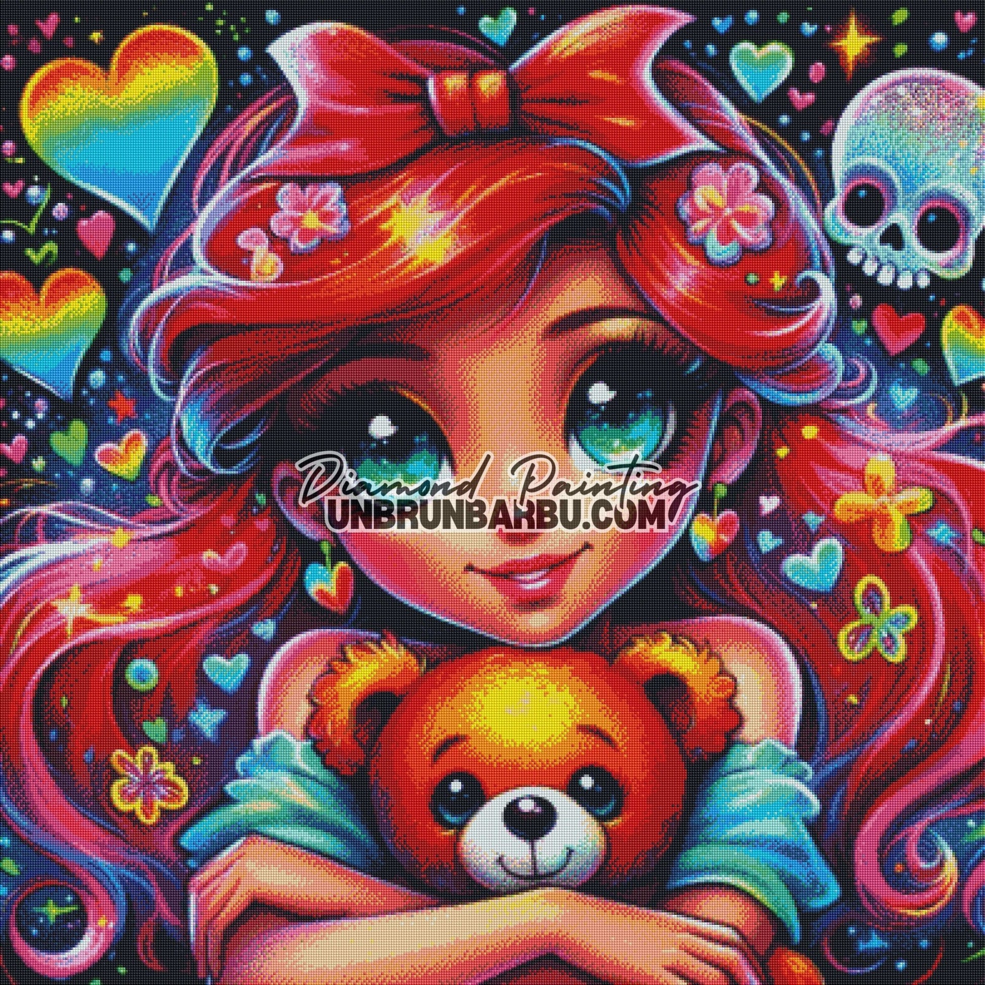 Rêve Étoilé de Lila & Teddy (100cm x 100cm) - UnBrunBarbu