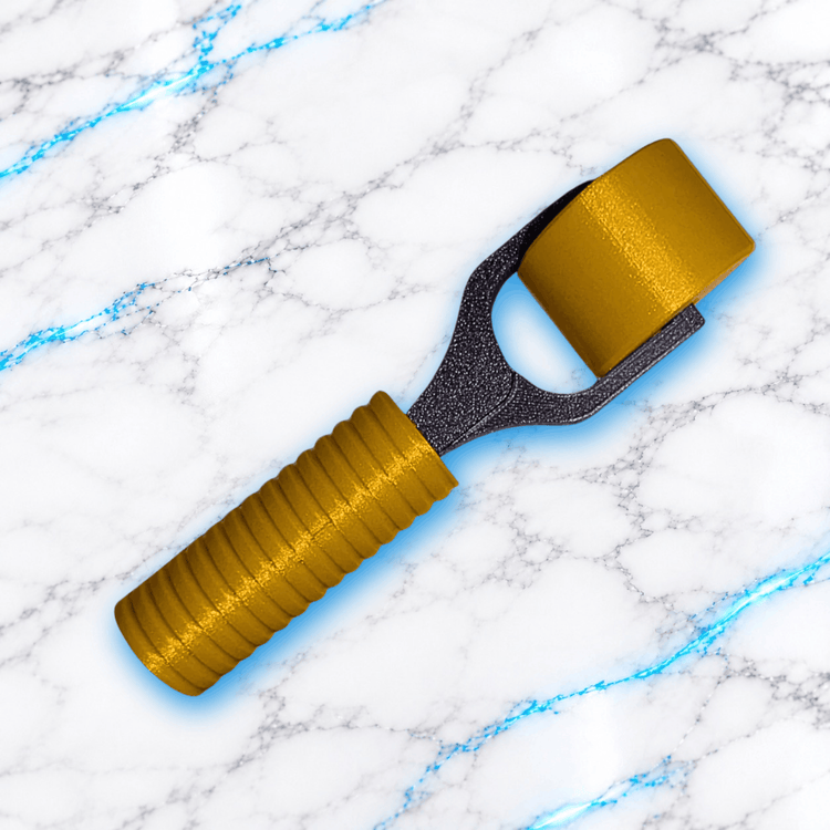Roller Press personnalisable pour Diamond Painting, rouleau de pression doré avec manche ergonomique strié doré et support noir pailleté, idéal pour fixer les diamants sur une toile de broderie diamant.