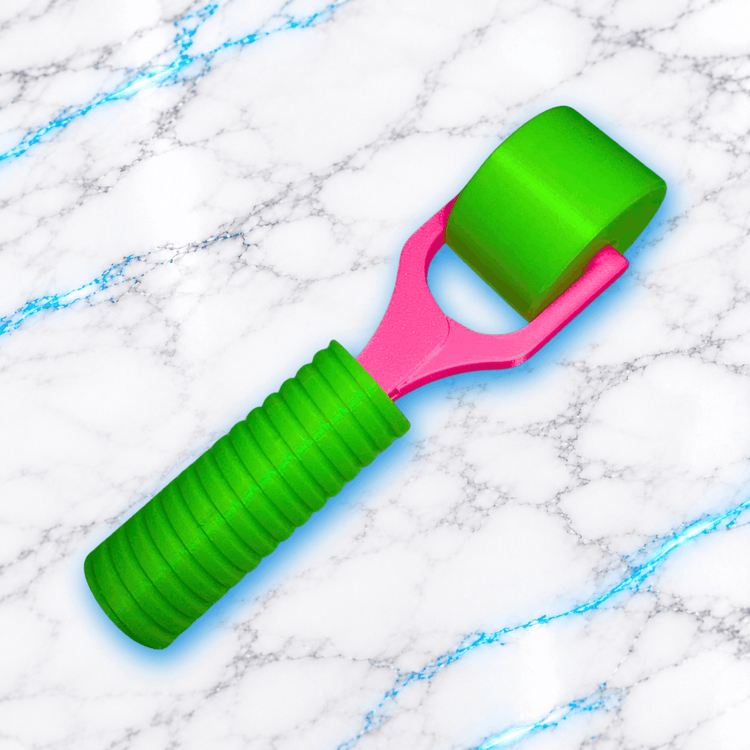  Roller Press personnalisable pour Diamond Painting, rouleau de pression vert fluo avec manche ergonomique vert et support rose, accessoire pour fixer les diamants sur une toile de broderie diamant.