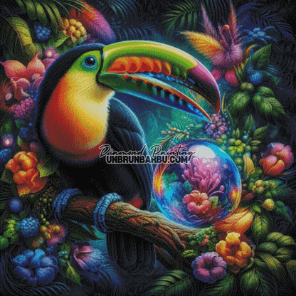 Royaume Caché du Toucan (100cm x 100cm) - UnBrunBarbu