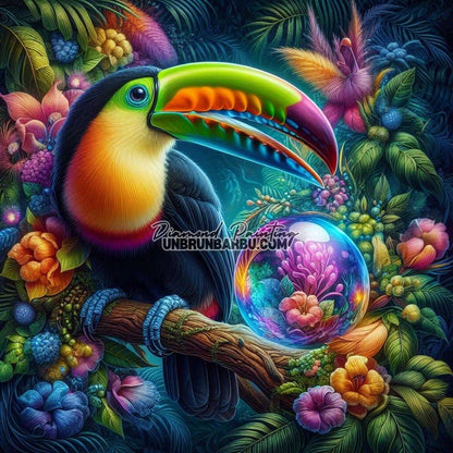 Royaume Caché du Toucan (100cm x 100cm) - UnBrunBarbu