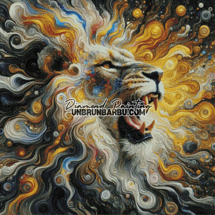 Rugissement de l'Aube (100cm x 100cm) - UnBrunBarbu
