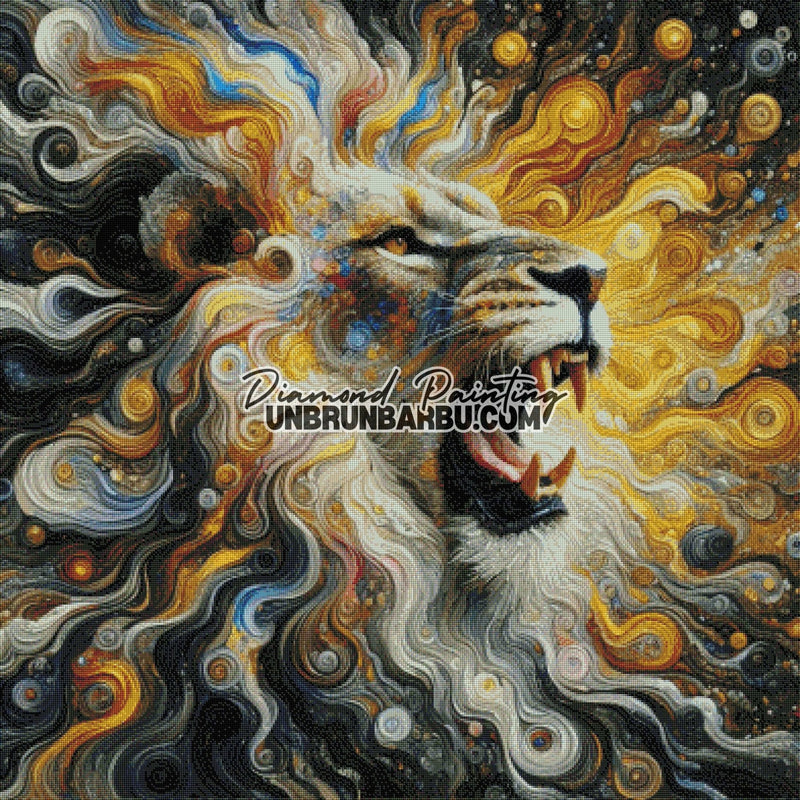 Rugissement de l'Aube (100cm x 100cm) - UnBrunBarbu