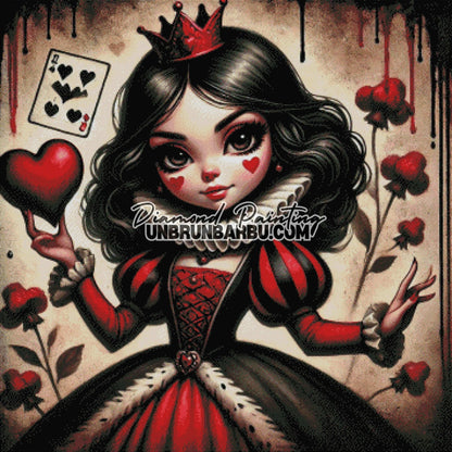 Sandra la Reine de Cœur (90cm x 90cm) - UnBrunBarbu