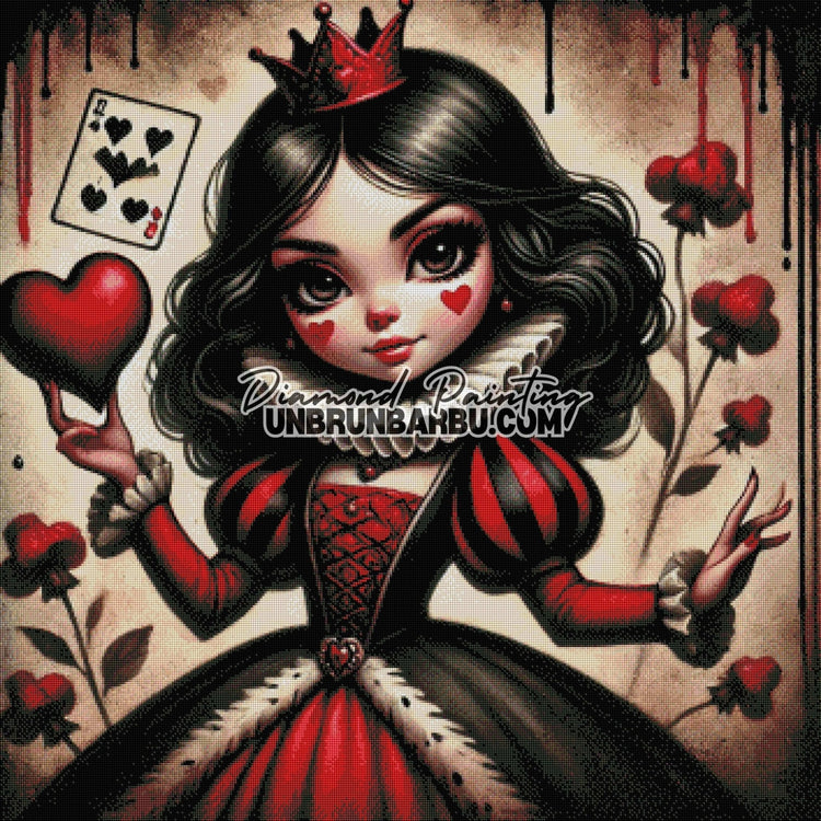 Sandra la Reine de Cœur (90cm x 90cm) - UnBrunBarbu