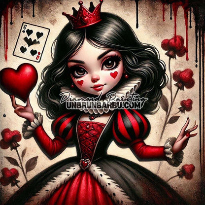 Sandra la Reine de Cœur (90cm x 90cm) - UnBrunBarbu