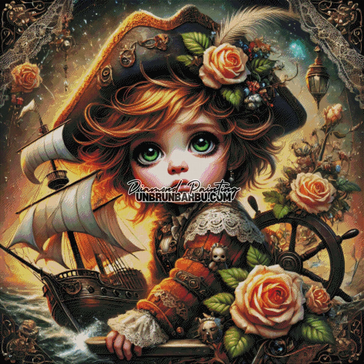 Secret du Navire Enchanté (120cm x 120cm) - UnBrunBarbu