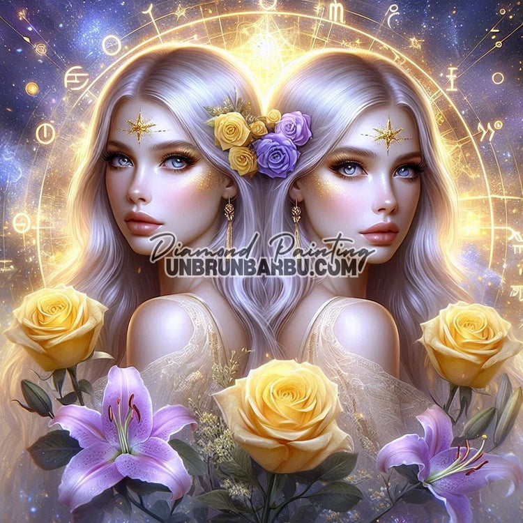 Signes Astrologiques - Gémeaux (120cm x 120cm) - UnBrunBarbu