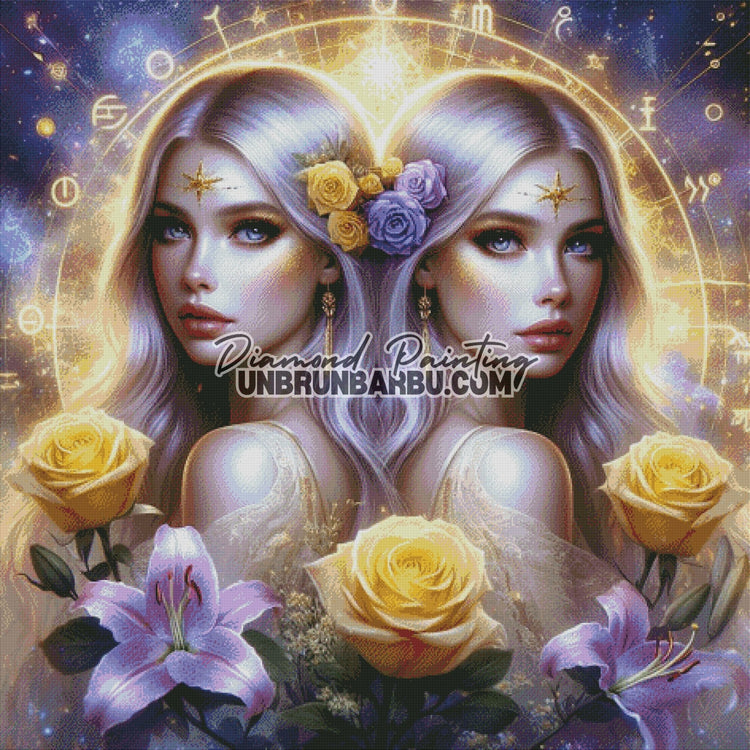 Signes Astrologiques - Gémeaux (120cm x 120cm) - UnBrunBarbu