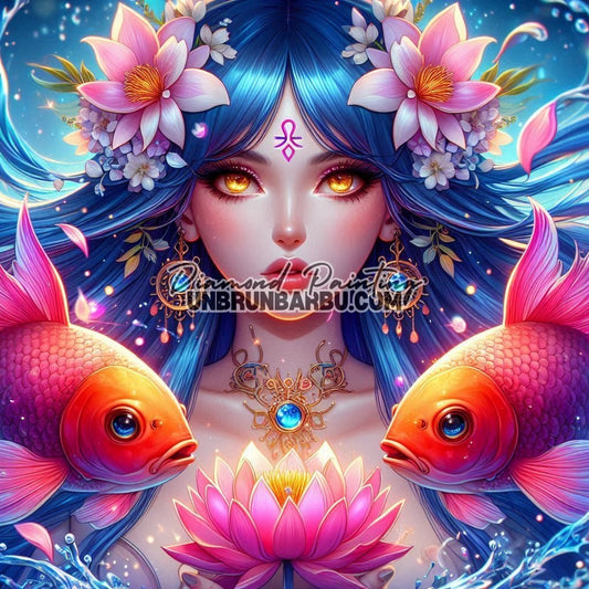 Signes Astrologiques - Poissons (120cm x 120cm) - UnBrunBarbu