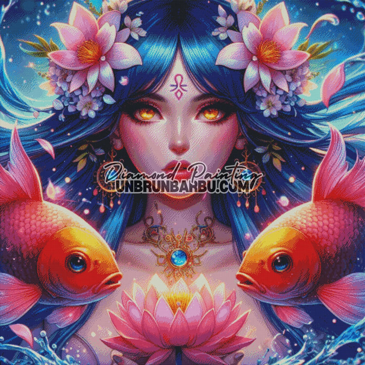 Signes Astrologiques - Poissons (120cm x 120cm) - UnBrunBarbu