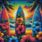 Surfeuses d’Hibiscus (80cm x 80cm) - UnBrunBarbu