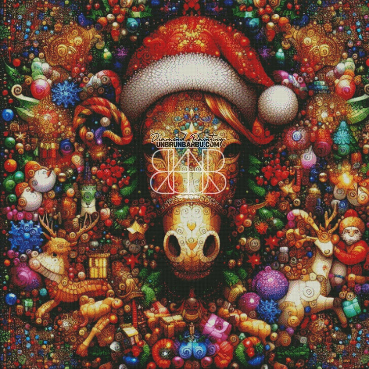 Tapisserie de Joie Hivernale. (120cm x 120cm) - UnBrunBarbu