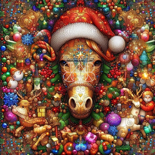 Tapisserie de Joie Hivernale. (120cm x 120cm) - UnBrunBarbu