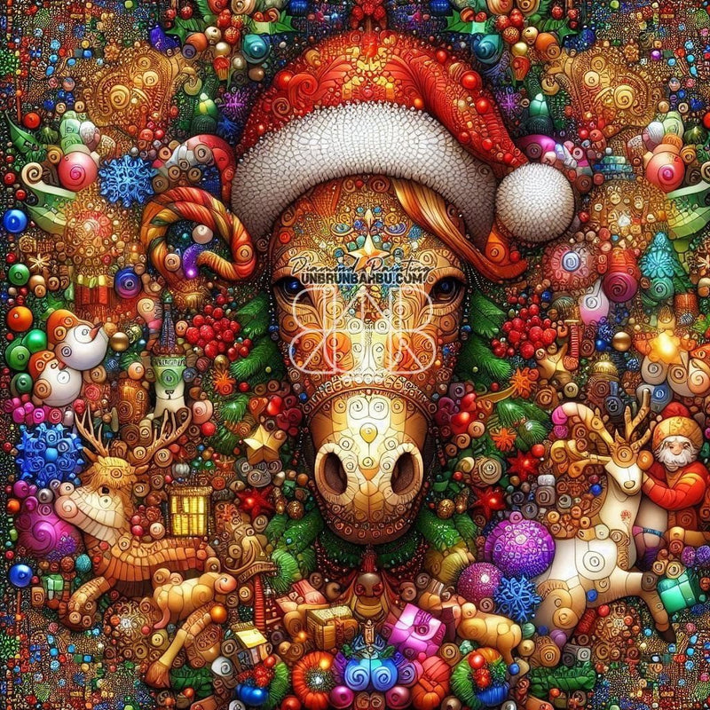 Tapisserie de Joie Hivernale. (120cm x 120cm) - UnBrunBarbu