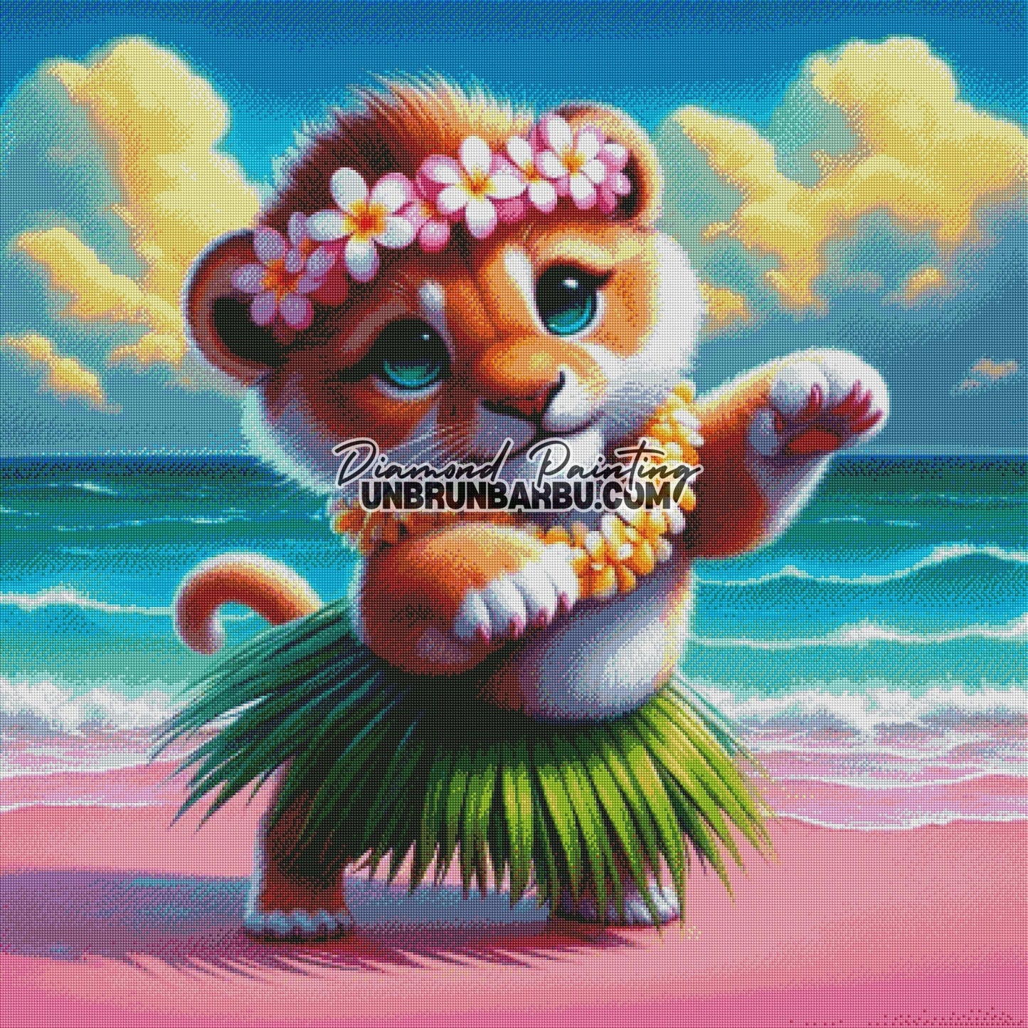 Tigre Hawaïen (100cm x 100cm) - UnBrunBarbu