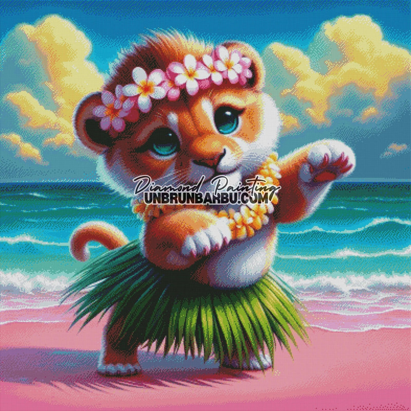 Tigre Hawaïen (100cm x 100cm) - UnBrunBarbu