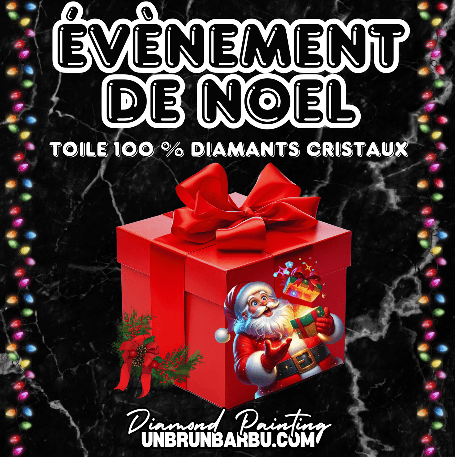Toile Évènement de Noel - Unbrunbarbu (60cm x 60cm) - UnBrunBarbu
