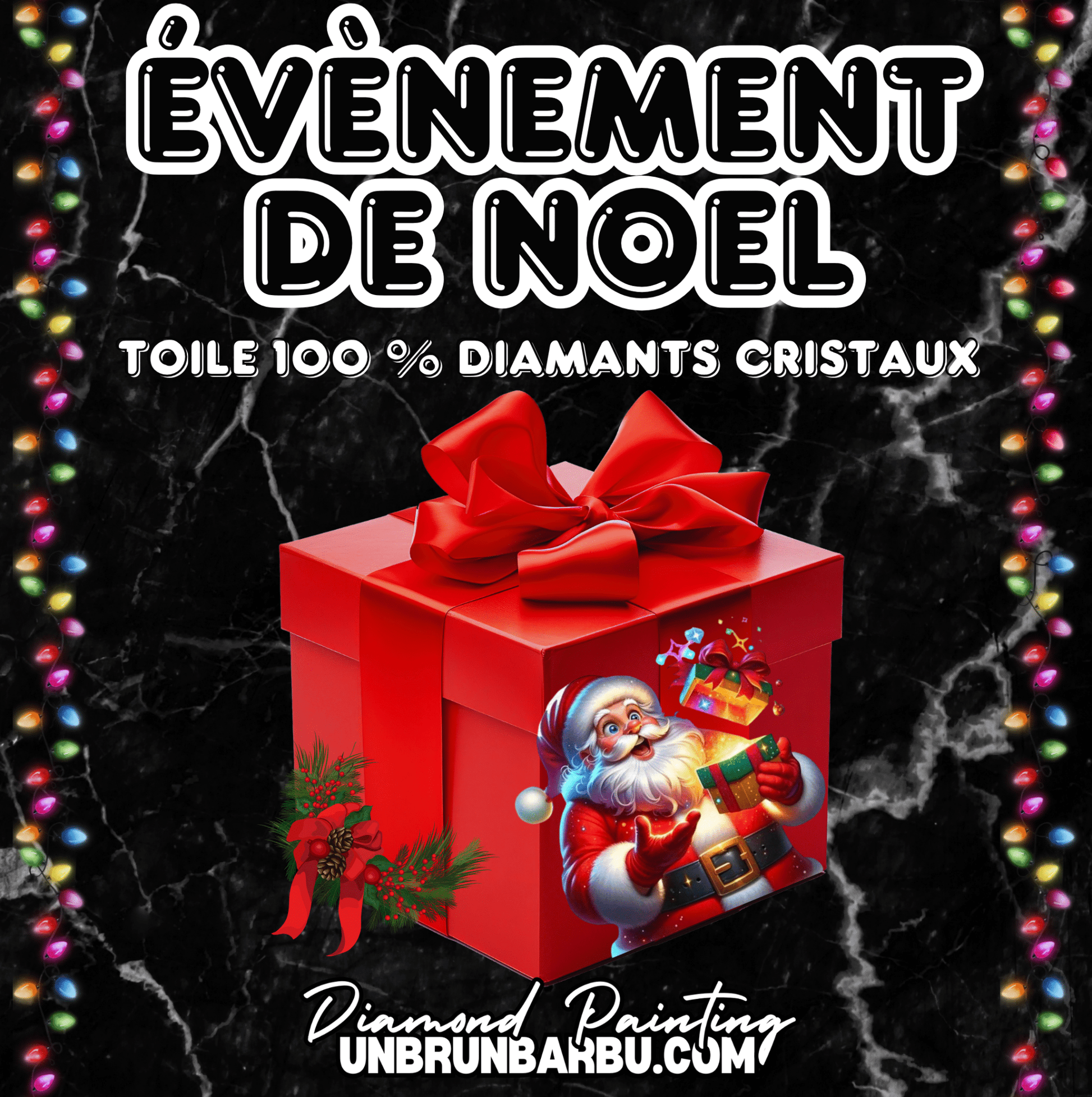 Toile Évènement de Noel - Unbrunbarbu (60cm x 60cm) - UnBrunBarbu
