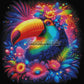 Toucan des Mille Fleurs (90cm x 90cm) - UnBrunBarbu