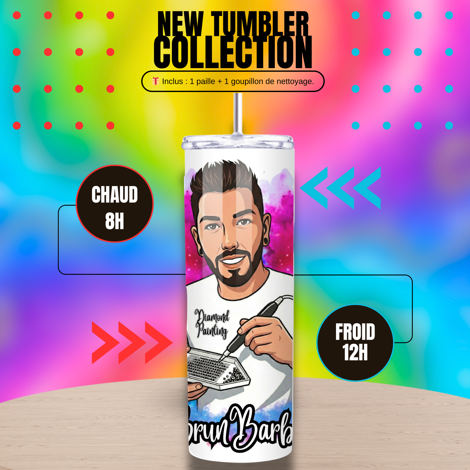 tumbler diamond painting unbrunbarbu gobelet isotherme 20 oz inox