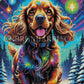 Un Cocker explore la magie de Noël. (50cm x 90cm). - UnBrunBarbu