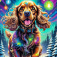 Un Cocker explore la magie de Noël. (50cm x 90cm). - UnBrunBarbu