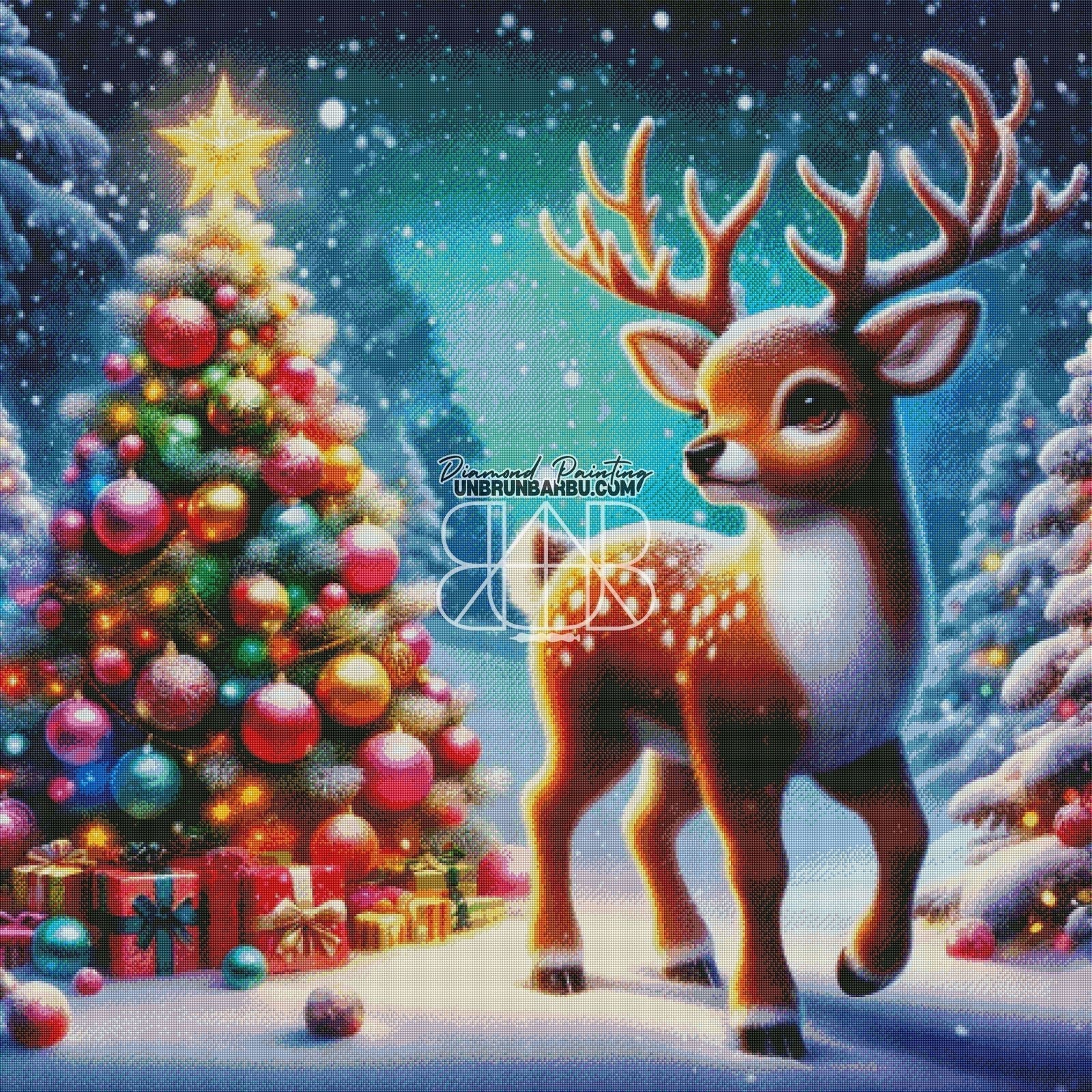 Une Rencontre Magique de Noël. (120cm x 120cm) - UnBrunBarbu