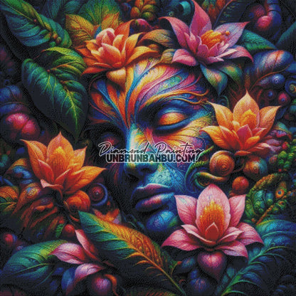 Visage dans la Jungle (100cm x 100cm) - UnBrunBarbu